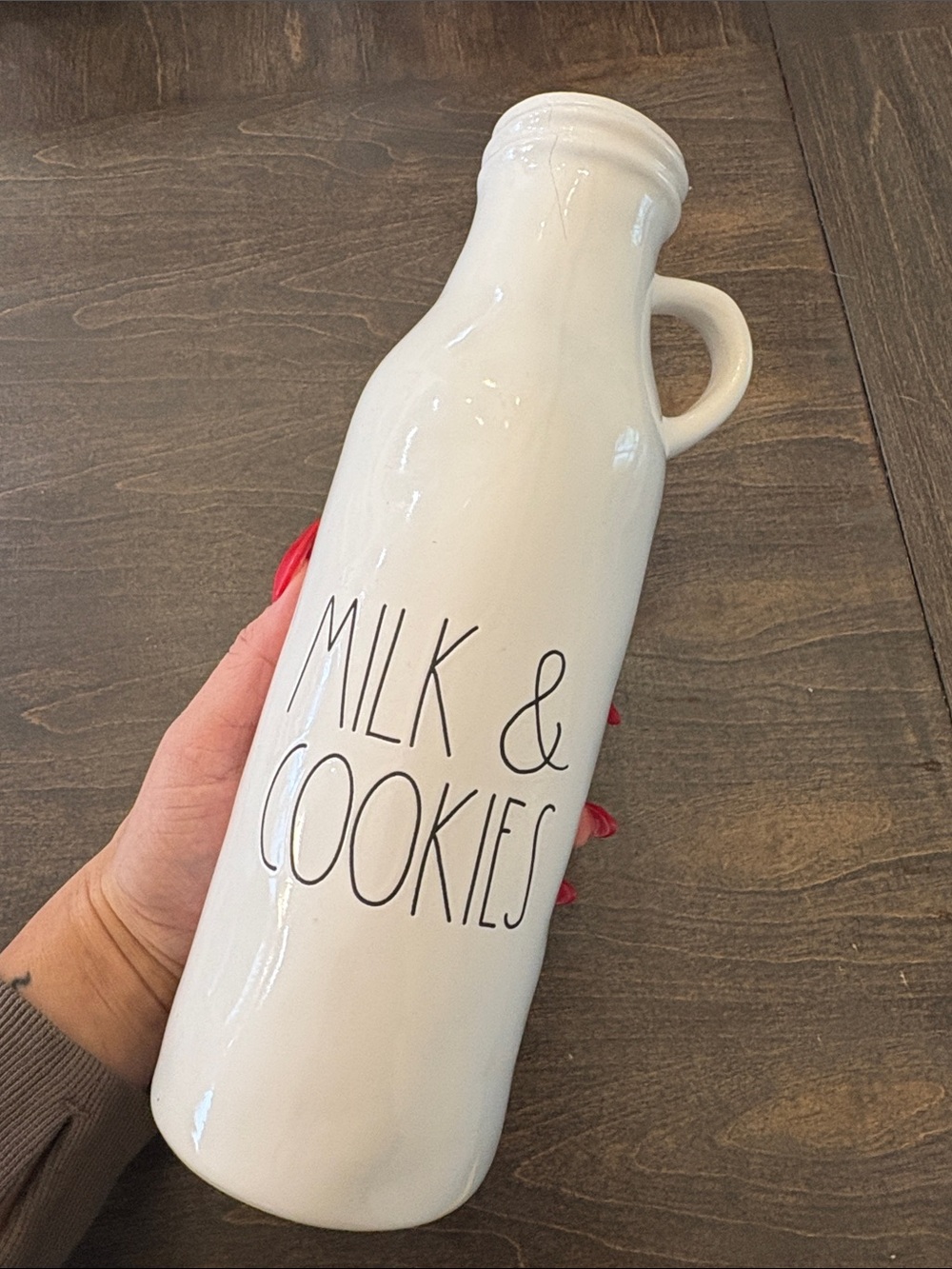 Rae Dunn “Milk & Cookies" Ceramic Milk Bottle